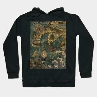 Old Nautical Map (Fantasy). Hoodie